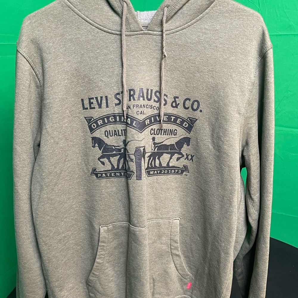 Levi's Men's Olive Green Logo Pullover Hoodie
